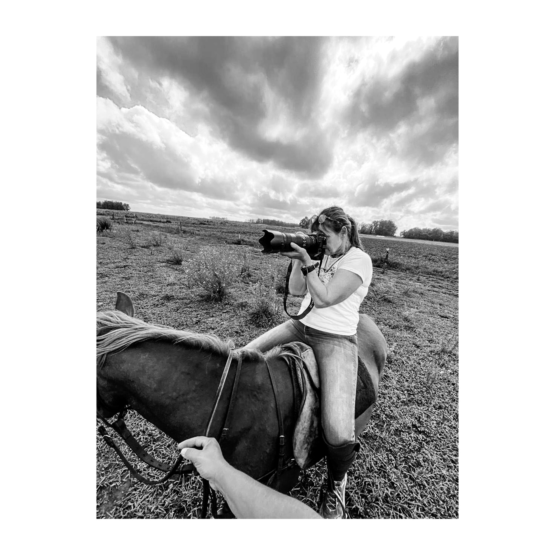 Vanessa Taylor photographing on horseback